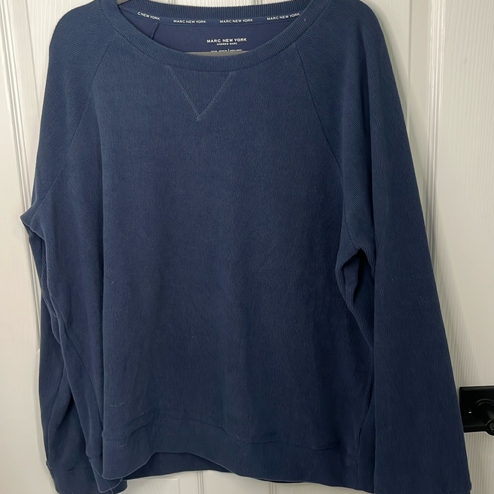 Marc New York Navy blue ribbed sweatshirt